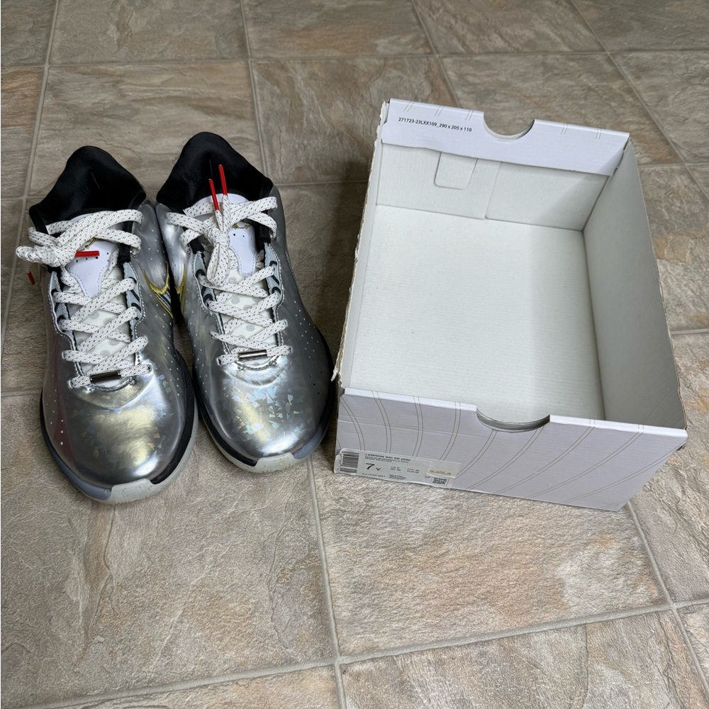 Nike LeBron 21 SE All-Star GS Boys Shoe Size 7Y Silver FJ1530-001 NWT